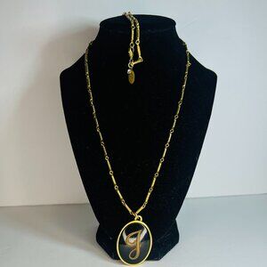 Vintage Letter "J" Pendant Necklace by Maximal Art